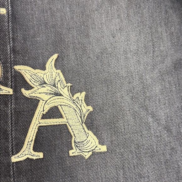 AMIRI Dark Straight Jeans with Embroidered Detail - Picture 2 of 12